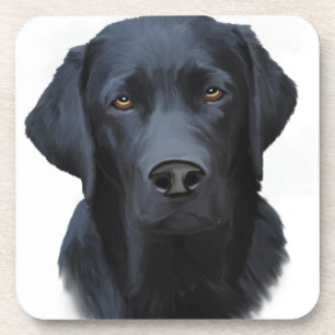 Dessous-de-verre Black Labrador Dog Water Couleur Art Peinture