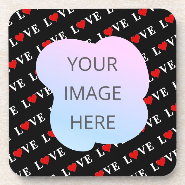 Dessous-de-verre Black LOVE tendance noir et blanc (Devant)