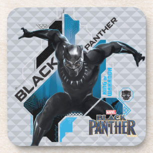 Dessous-de-verre Black Panther   Graphique de personnage high-tech