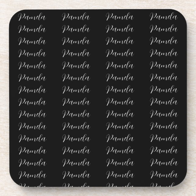 Dessous-de-verre Black Red Minimalist Ajouter un nom personnalisé (Devant)