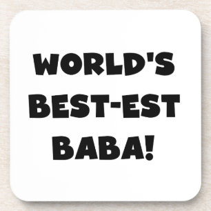 Dessous-de-verre Black Text Meilleurs T-shirts et cadeaux Baba