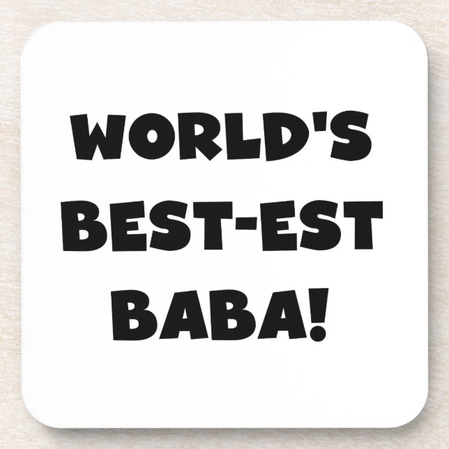 Dessous-de-verre Black Text Meilleurs T-shirts et cadeaux Baba (Devant)