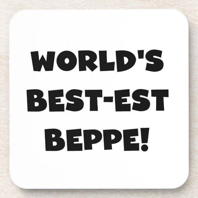 Dessous-de-verre Black Text Meilleurs T-shirts et cadeaux de Beppe (Devant)