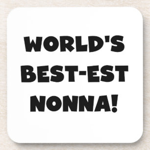 Dessous-de-verre Black Text Meilleurs T-shirts et cadeaux Nonna