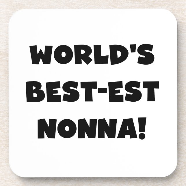 Dessous-de-verre Black Text Meilleurs T-shirts et cadeaux Nonna (Devant)
