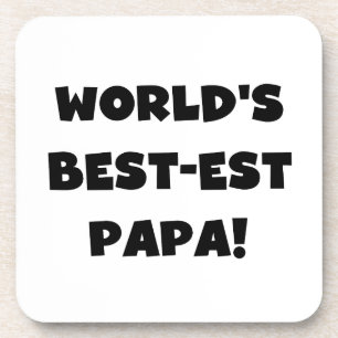 Dessous-de-verre Black Text World's Best of Papa Tshirts and Gifts