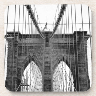 Dessous-de-verre Black White Brooklyn Bridge New York