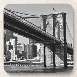 Dessous-de-verre Black & White Brooklyn Bridge New York City