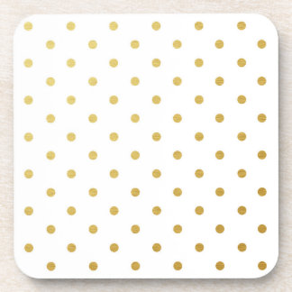 Dessous-de-verre Blanc moderne de pois de feuille d'or de Faux