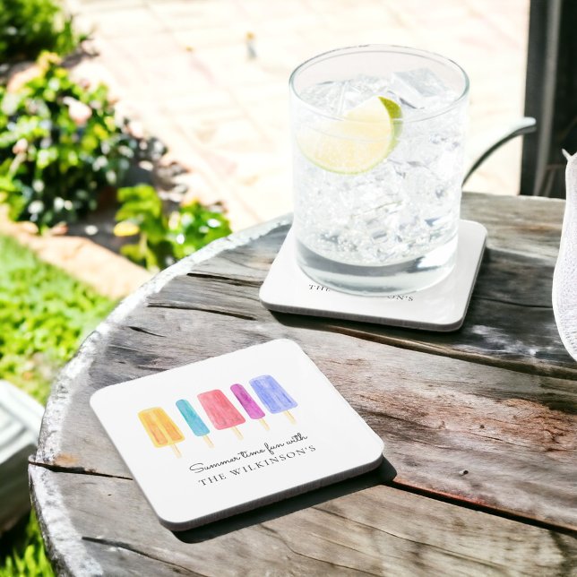 Dessous-de-verre blanc personnalisé moderne simple (beautiful  personalized modern plastic coaster ideal for garden use , custom text to make your own)