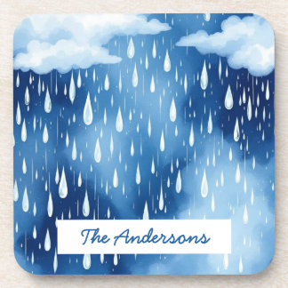 Dessous-de-verre Bleu blanc ciel pluie gouttes Motif
