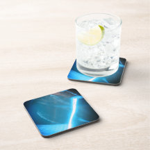 Bleu blanc lumière froide sur verre