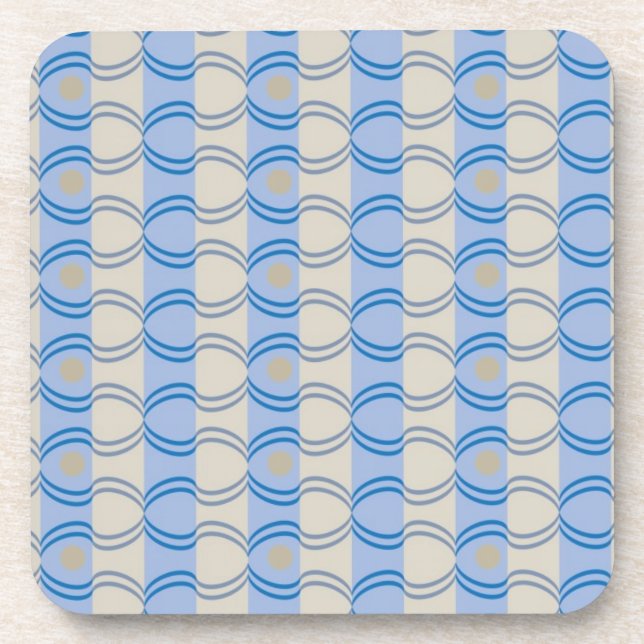 Dessous-de-verre Bleu courant Tan de Candystripe (Devant)