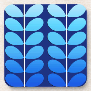 Dessous-de-verre Bleu danois de feuille, de marine et de cobalt de