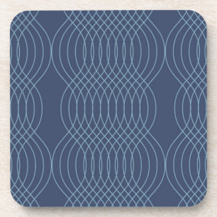 Dessous-de-verre Bleu, décoratif, simple, moderne, art ondulé tenda