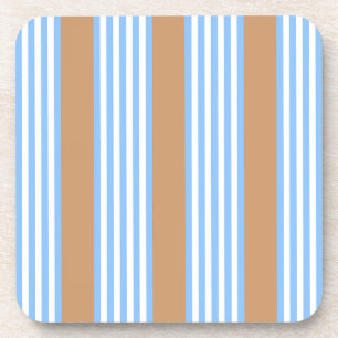Dessous-de-verre Bleu et blanc cinq bandes motif avec bronze