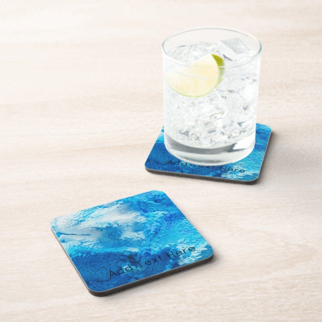 Dessous-de-verre Bleu et blanc Mélange d'art Abstrait (Côté Droit)