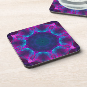 Dessous-de-verre Bleu et rose néon foncé Kaleidoscope dégradé