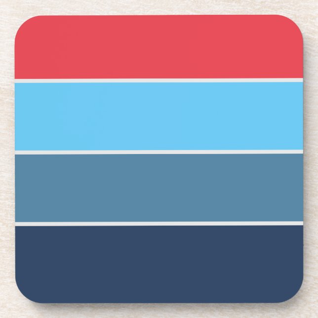 Dessous-de-verre Bleu Et Rouge (Devant)