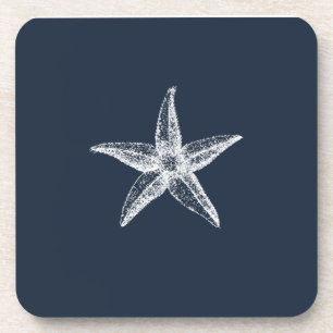 Dessous-de-verre Bleu marine simple Élégant poisson-étoile