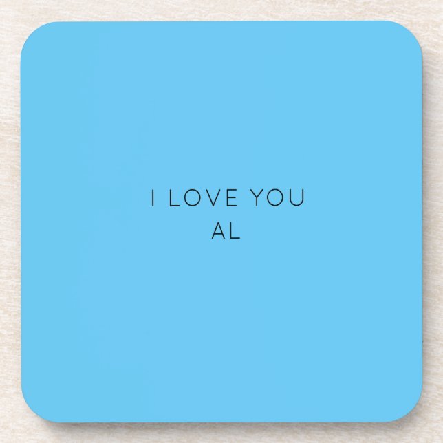 Dessous-de-verre bleu minimal moderne simple cadeau (Devant)