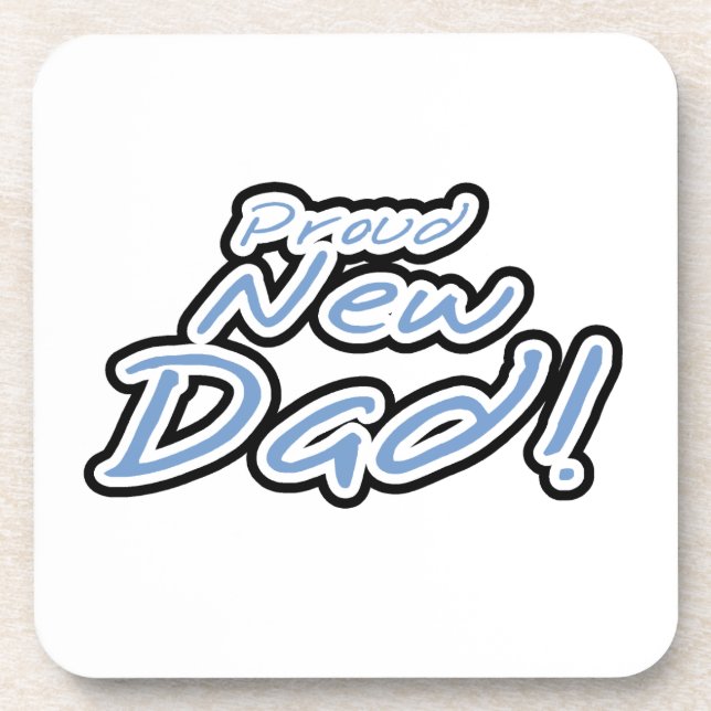 Dessous-de-verre Bleu/Noir Texte Fière Cadeaux Nouveau Papa (Devant)