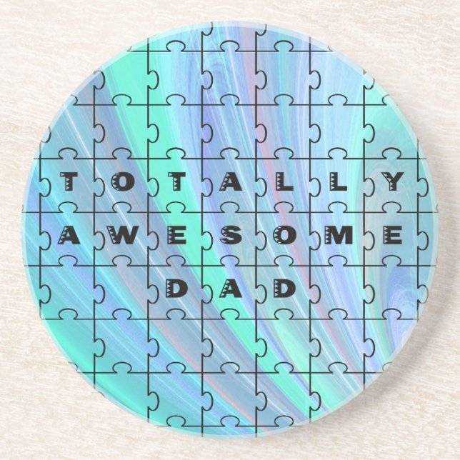Dessous de verre bleu papa totalement génial (Devant)