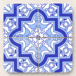 Dessous-de-verre Bleu portugais et blanc de tuile