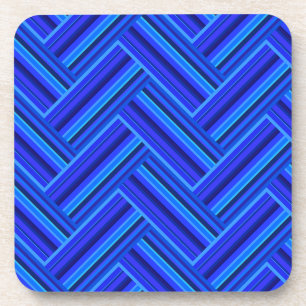 Dessous-de-verre Bleu rayures double motif
