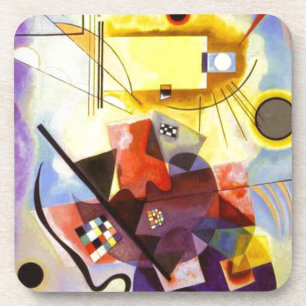 Dessous-de-verre Bleu rouge jaune Kandinsky peinture Abstraite