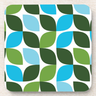 Dessous-de-verre Bleu, vert, cool, tendance, nature moderne abstrai