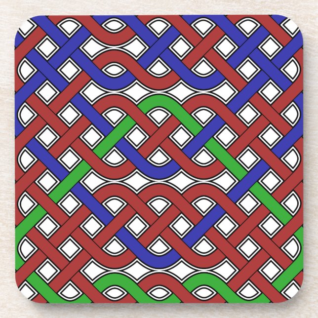 Dessous-de-verre Bleu, vert et rouge céleste noeuds (Devant)