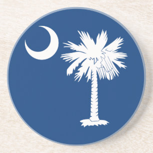 Dessous de verre bleus blancs de lune de Palmetto
