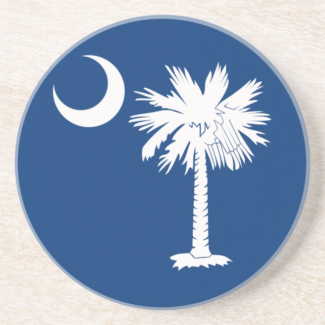 Dessous de verre bleus blancs de lune de Palmetto (Devant)