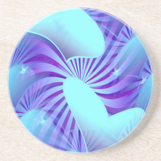 Dessous de verre bleus de motif de coeur