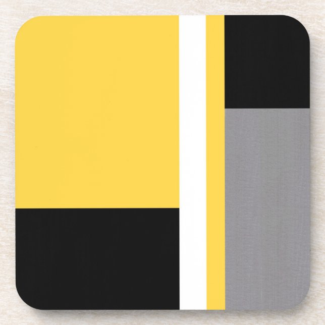Dessous-de-verre Blocage noir gris jaune (Devant)
