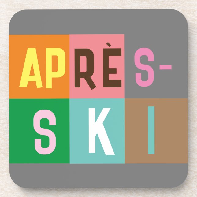 Dessous-de-verre Blocs de couleur après ski (Devant)