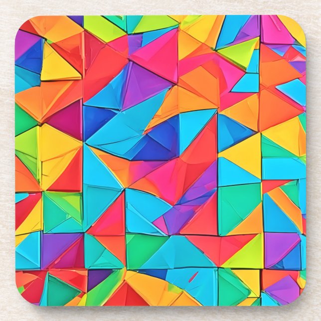 Dessous-de-verre Blocs de couleurs géométriques vibreux (Devant)