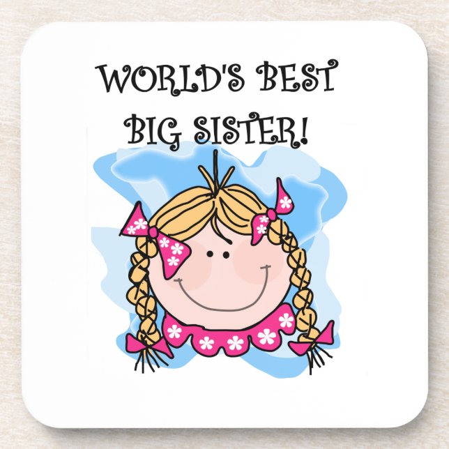 Dessous-de-verre Blond World's Best Big Sister Gifts (Devant)