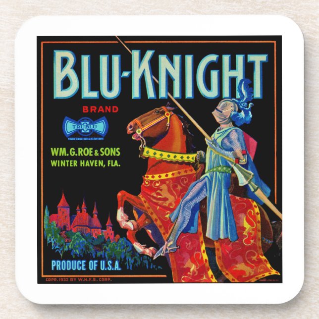 Dessous-de-verre Blu Knight Fruit Étiquette (Devant)