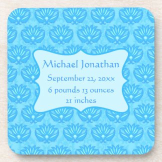 Dessous-de-verre Blue Damask Baby Boy Nom Personnalisé