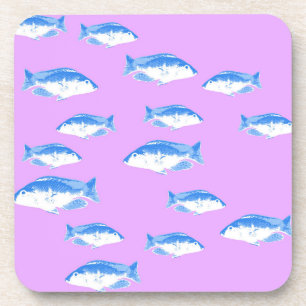 Dessous-de-verre Blue fish on lilac