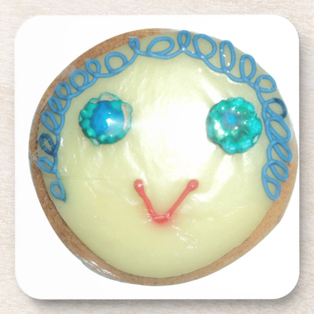 Dessous-de-verre Blue Hair Emoji Art Imprimer/Graphique (Devant)
