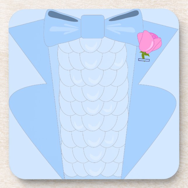 Dessous-de-verre Blue Ruffle Prom King Tuxedo (Devant)