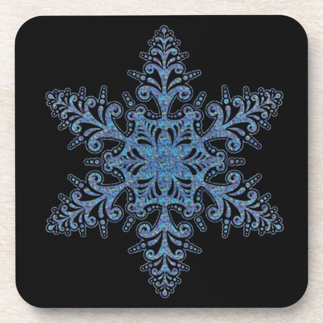 Dessous de verre Blue Snowflake (Devant)