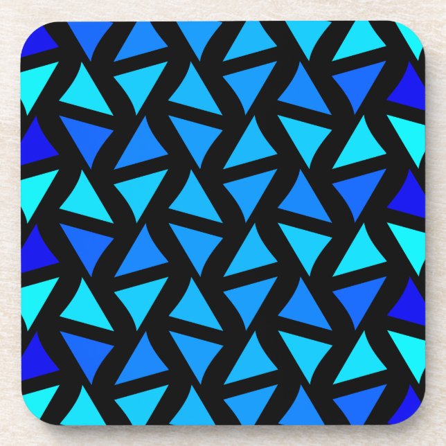 Dessous-de-verre Blues Motif Abstrait (Devant)