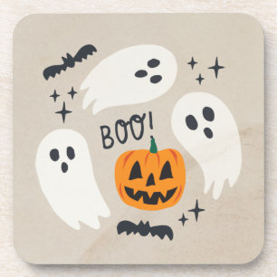 Dessous-de-verre Boho Halloween mignon fantôme