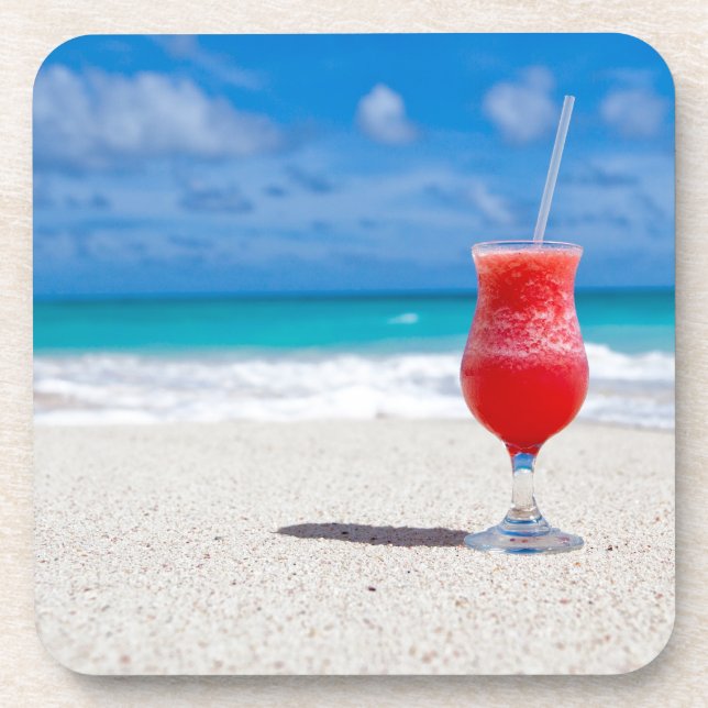 Dessous-de-verre Boire sur la plage (Devant)