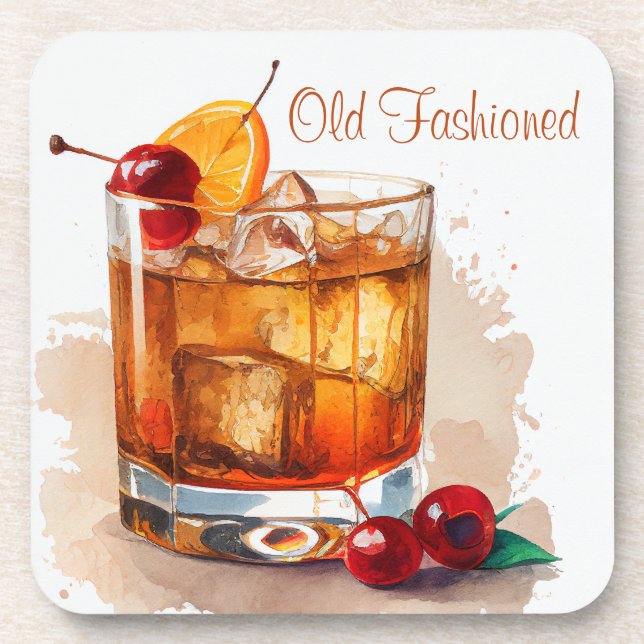 Dessous-de-verre Boisson à l'ancienne avec cerises et orange (Devant)