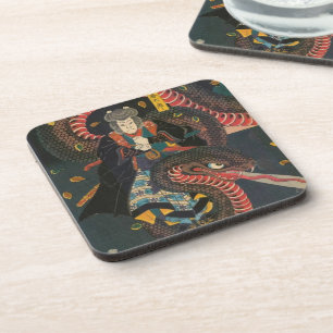 Dessous-de-verre Boîtier de serpent géant japonais vintage Imprimer